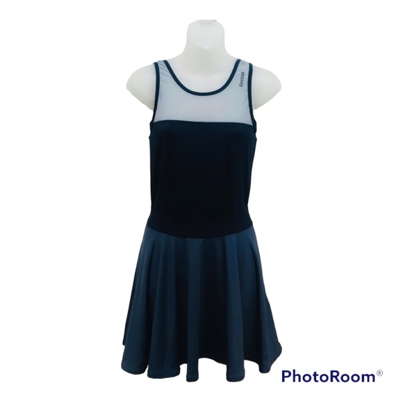 Reebok Athletic Tennis Dress Blue Mesh Keyhole SZ M - Picture 2 of 7